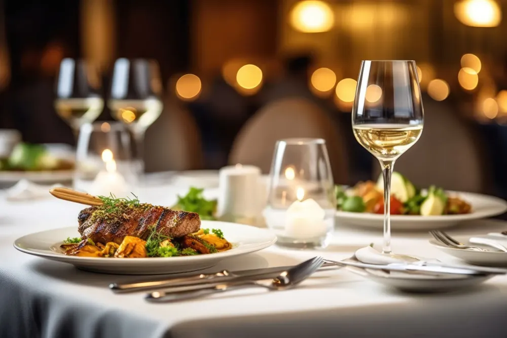 Viande et vin blanc